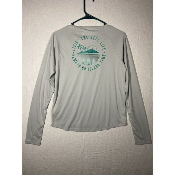 NEW Women Real Life Long Sleeve Crew Neck Rash Guard Shirt UPF 50+ Medium Gray - Picture 4 of 7